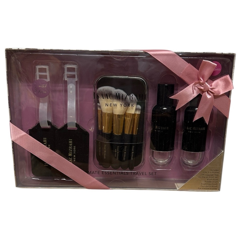 Isaac Mizrahi Pink and Black Ultimate Essentials Travel Set Gift Ready Vacation